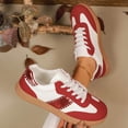 thumbnail image 4 of Womens Fashion Sneakers Classic Retro Skate Shoes Nonslip Sole Trainers Walking Shoes Lace up Color Block Tennis Shoes Red Size 9.5, 4 of 7