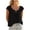 Black, variant on Women's Alluring Tie-Front Ruffle Top - Flowy Solid Color Blouse with Adjustable Drawstring for Beach Vacation & Summer Parties
