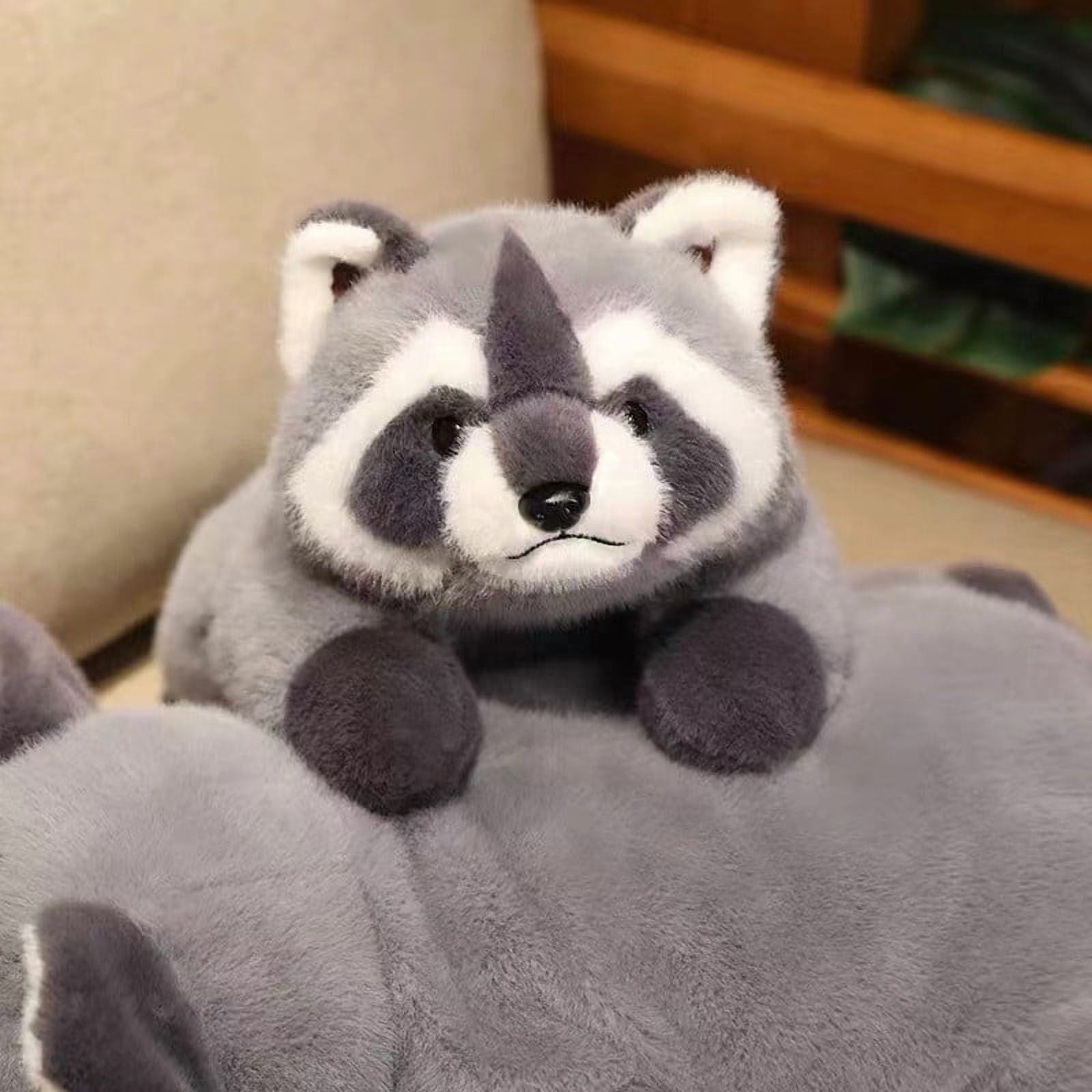 TanSiDing Weighted Stuffed Raccoon Plush Pillow, Super Soft Oversized Cuddle Buddy, Realistic Hugging Animal Toy for Home Decor, Bedroom, Living Room Sofa, Stress Relief and Comfort Gift 45cm