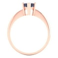 thumbnail image 4 of Solitaire Engagement Ring for Women - 1.5ct Simulated Blue Sapphire in 14K Rose Gold Promise Ring, 4 of 5