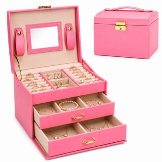 1 x PINK Hello Kitty Jewelry Box Mirror Jewelry Case Storage