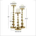 thumbnail image 3 of DecMode 3 Candle Gold Aluminum Metal Candle Holder, Set of 3, 3 of 7