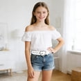 thumbnail image 3 of AJGRHE Girls Belt Size 6-12 Kids PU Leather Waist Belt Hollow Heart Design Metal Buckle for Girl Dress Pants Jeans White One Size, 3 of 5