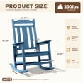 thumbnail image 3 of SERWALL Oversized Outdoor Rocking Chair for Adults, HDPE All Weather Patio Rockers for Porch Garden Lawn, Navy, 3 of 9