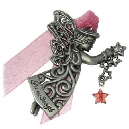 Give Me Strength Angel Pewter Christmas Tree Ornament