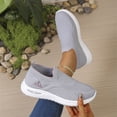 thumbnail image 5 of Domuza Women’s Slip On Knit Walking Sneakers, Breathable No-Lace Platform Orthopedic Casual Athletic Shoes Gray 7.5（EU-39）, 5 of 6