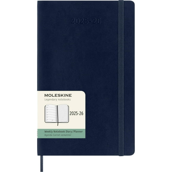 Agenda Moleskine Classic de 18 meses 2025-26, tamaño grande, azul