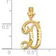 thumbnail image 3 of 10k Yellow Gold Dainty Letter D Initial Name Monogram Necklace Charm Pendant, 3 of 7