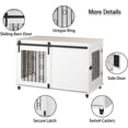thumbnail image 2 of imerelez 39.37'' Modern Wooden Dog Crate Furniture with Sliding Barn Door, Indoor Dog Kennel End Table for Small to Medium Dogs, Decorative Pet Crate with Metal Bars and Lockable Wheels – White, 2 of 8