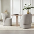 thumbnail image 2 of CHITA Morden Upholstered Dining Room with Casters Set of 2, Fabric Wrap-round Armless Chairs for Kitchen Dining Room, Beige, 2 of 15