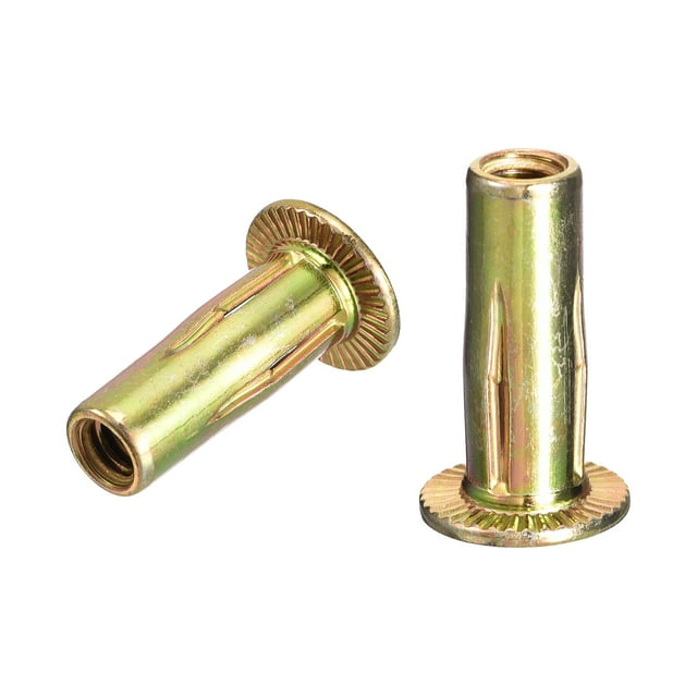 Unique Bargains 5/16-18 Multi-Grip Rivet Nuts, 100 Pack Pre-Bulbed Shank Insert Nut Gold Zinc