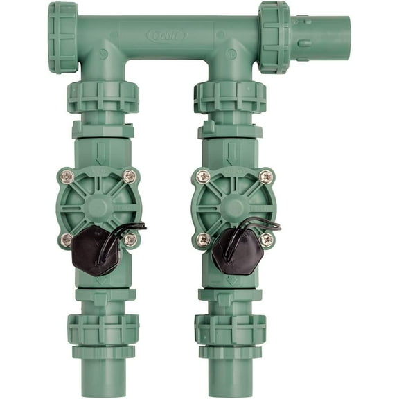 Orbit 3 Pack Sprinkler Valve Manifold System - Two Valves