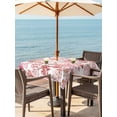 thumbnail image 3 of Outdoor Tablecloth with Umbrella Hole for Patio/Picnic/Party/Camping, Nautical Coastal Waterproof Table Cloth Square Cover Washable, Summer Sea Coral Starfish Underwater Red (60"x 60"), 3 of 8