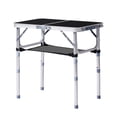 thumbnail image 2 of Hassch Black Foldable Camping Table with Storage Net Shelf, 3-Height Adjustable Aluminum Outdoor Side Table, 2ft Compact Picnic Table for Travel, Fishing, BBQ or Backyard, 2 of 10