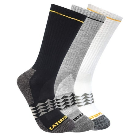 

Cat mens 3-pack Half Cushioned Crew Sock Multi Color (3 Pack) Large US