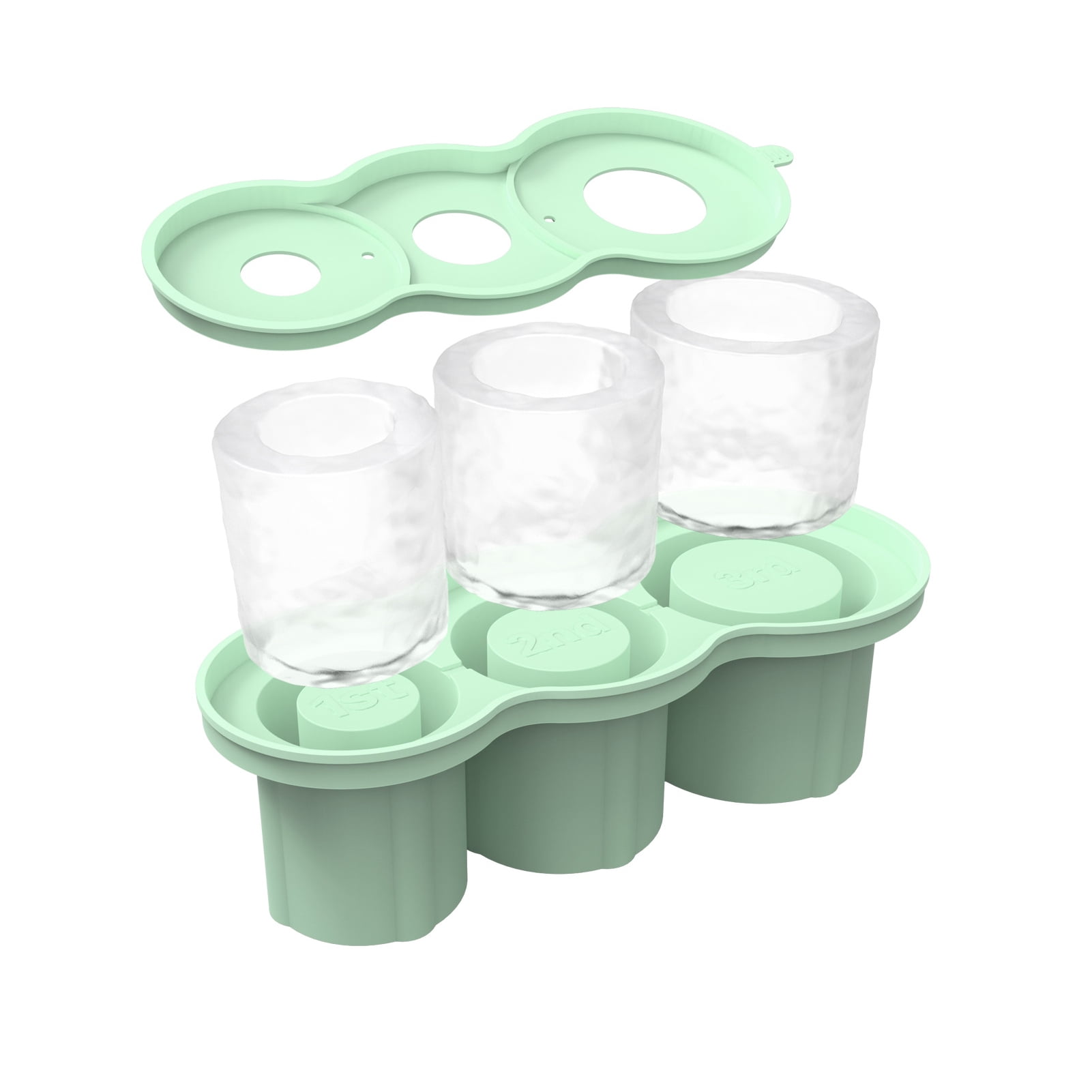 HomeLife Silicone Ice Mold Cylinder Ice Cube Tray for 20-40oz Tumbler Cup with Lid Hollow Shape Stackable Easy Release Juice Whiskey Cocktail Ice Cubes Maker Summer Gifts
