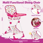 Chuvikid Baby Doll Toy Set, Stroller Bed Highchair ,Convenient Handbag and Travel Storage Bag,Baby Doll Accessories Furniture Set for Girls Boys Gift Aged 3-12