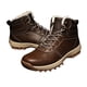 thumbnail image 3 of Botas de cuero de PU cómodas para hombre invierno cálido para viajes al aire libre (39) marrón oscuro marrón, 3 of 8