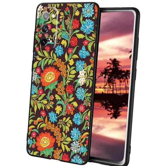 Bohemian-Eclectic-Ukrainian-Floral-Folk-Art-23 Phone Case, Degined for Samsung Galaxy S20 Case Men Women, Flexible Silicone Shockproof Case for Samsung Galaxy S20