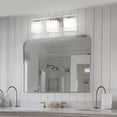 thumbnail image 2 of Briignite 3-Light Bathroom Light Fixture with Milk Glass Shades, Modern Stylish Vanity Lighting Fixtures for Bathroom, Chrome and White, 2 of 6