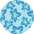 thumbnail image 1 of Ahgly Company Machine Washable Indoor Round Transitional Tron Blue Area Rugs, 6' Round, 1 of 7