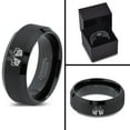 thumbnail image 4 of Tungsten Cheers Beer Drink Band Ring 8mm Men Women Comfort Fit Black Beveled Edge Brushed Polished, 4 of 4