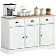 thumbnail image 1 of HOMCOM 46.5" Sideboard Buffet Cabinet with 3 Barn Doors and 3 Drawers White, 1 of 10