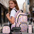 thumbnail image 2 of Yspwyqan Daisy Axolotl Backpack Set for Elementary School, Kids Matching Lunch Box Set 4Pcs, 17 Inch Lightweight Padded Straps Daypack with Front Pocket for Primary Middle Travel, 2 of 7