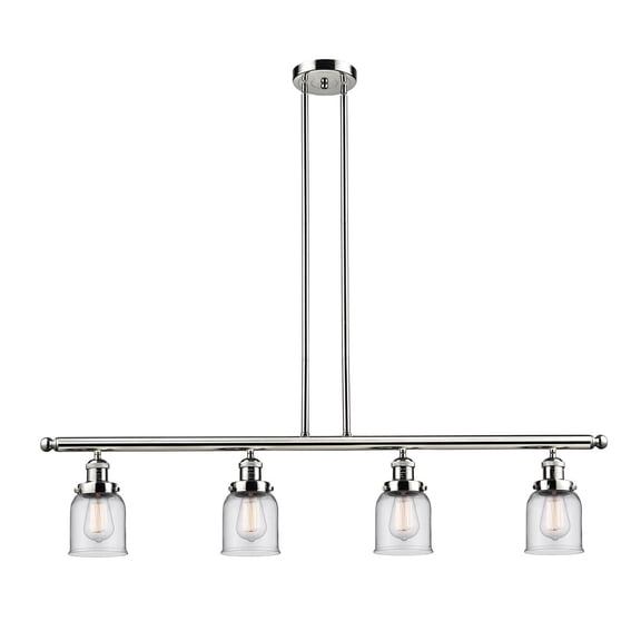 Innovations 4-LT LED Small Bell 48" Island-LT LED - Polished Nickel - 214-PN-G52-LED