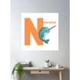 thumbnail image 2 of N For Narwhal - Alphabet And Animals Poster Wall Art, Modern Wall Decor For Living Room Bedroom, 24x24 UNFRAMED, 2 of 3