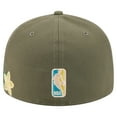 thumbnail image 4 of Men's New Era Olive Los Angeles Lakers Tonal Florals 59FIFTY Fitted Hat, 4 of 5