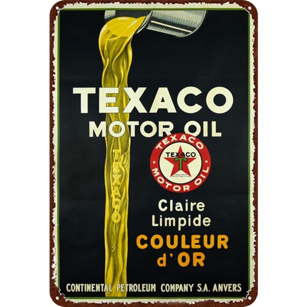 Letrero Hojalata Texaco Metal Vintage Pintura Hierro Rectangular Pared para El 20x30cm