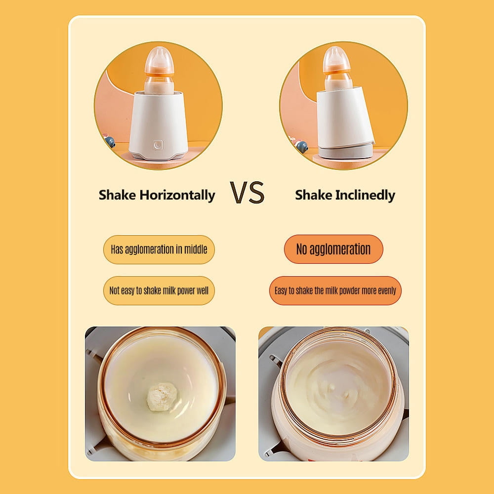 Yajisi Automatic Baby Milk Bottle Shaker & Formula Mixer Machine, Portable Electric Blender with Built-in Rechargeable Battery, 3 Timing Levels, Fits 2.1 to 3.0 Inch Bottles, White