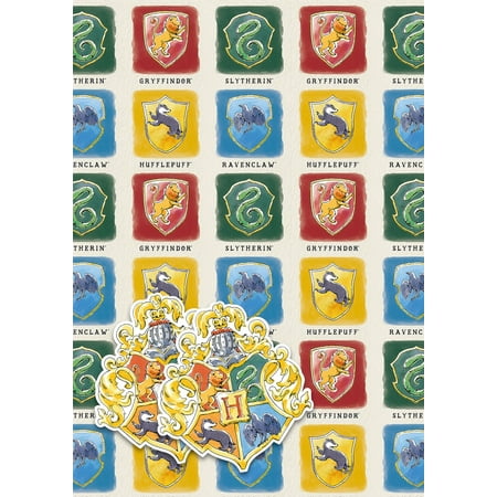 Danilo Promotions Limited PresNok Official Harry Potter Luxury 2 Sheet 2 Tag Wrapping Paper, Harry Potter