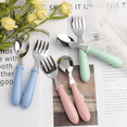 thumbnail image 3 of Kit Cubiertos Cuchara Tenedor para Bebés de Acero Inoxidable 6 Pzs, Azul, Rosa y Verde, 3 of 5
