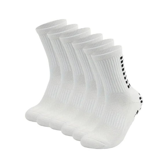 6 Pares Calceta Deportiva Antiderrapante Hombre Gym Pilates Unitalla Blanco