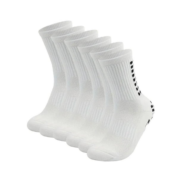 6 Pares Calceta Deportiva Antiderrapante Hombre Gym Pilates Unitalla Blanco