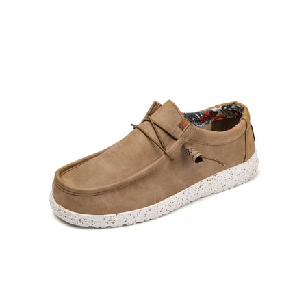 

Sanviglor Men Boat Shoes Comfort Loafers Lace Up Flats Driving Lightweight Non-Slip Casual Shoe Breathable Slip On Brown 9