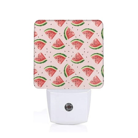 

Naloa Hand Drawn Watermelon Night Lights Plug into Wall Dusk to Dawn Sensor Warm White Led Night Light 0.5W Nightlight suit for Adults Bedroom Bathroom Hallway Kitchen