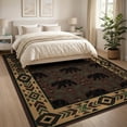 thumbnail image 3 of ODIKA Border Motif Mens Decorations Reindeer Cabin Cowboy Southwestern Playful for Living Room, Under Sectional, Family , Non-Slip Flatwoven, 3 of 7