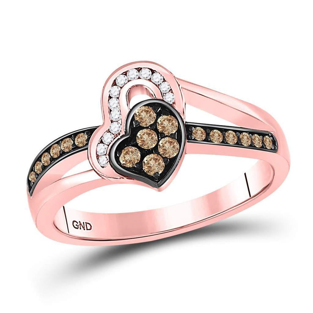 Richy-Glory 10KT Black Gold Filled Pink Anniversary Wedding & Engagement Ring