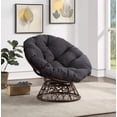 thumbnail image 7 of Patio Lounge Chairs Papasan Chair Egg Chair 360-Degree Swivel Papasan Chair Round Circle Ratten Chair with Cushion and Metal Frame for Living Room Indoor Apartment Outdoor Bedroom,Black, 7 of 7