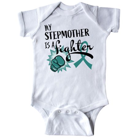 

Inktastic Ovarian Cancer Awareness My Stepmother is a Fighter Gift Baby Boy or Baby Girl Bodysuit