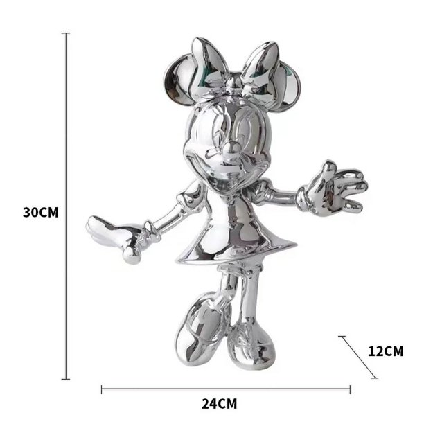 Venta caliente 29cm figura simple moderna de Minnie Mickey Mouse estatua de resina muñeca coleccionable modelo sala de estar exposición muñeca festival regalo