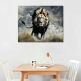 thumbnail image 2 of Nawypu Roaring lion canvas print wall decor, Animal Print, Lion canvas print art, Black White Lion Canvas Wall Art, Lion Portrait Canvas Print, Animal Canvas Print, Ready to Hang,, 2 of 6