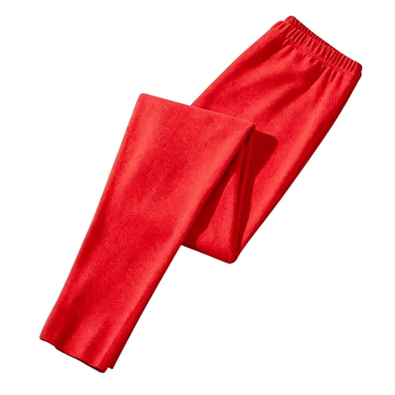cfhntfmh Fleece Leggings for Women Winter Thermal Warm Plus Size Pants High Waisted Soft Lounge Pants (Red,X-Large)