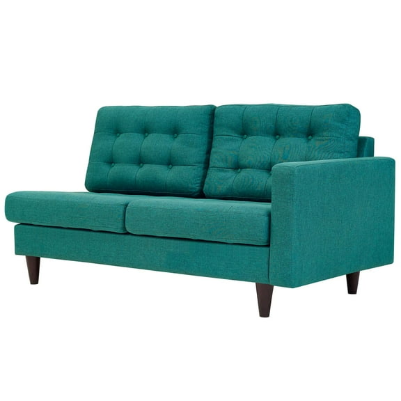 Modern Contemporary Urban Design Living Room Lounge Club Lobby Loveseat Sofa, Fabric, Aqua Blue