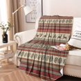 thumbnail image 2 of Red and Brown Christmas Pattern Round Blanket,Comfortable Soft Flannel Throw Blanket,All Season,Warm Lightweight Blankets for Sofa Bed Couch Living Room Chair 47"x47", 2 of 5