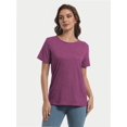 thumbnail image 2 of Women's Lightweight Soft T-Shirt - Crew Neck, Curved Hem, Comfortable & Lounge Top, Trendy Tee, 2 of 6