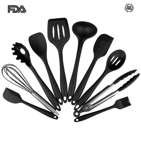 Silicone Heat Resistant Kitchen Cooking Utensil 10 Piece Cooking Set Non-Stick Kitchen Tools